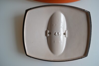Cocotte Le Creuset France La Coquelle Par R. Loewy, Fonte émaillée Orange Ovale