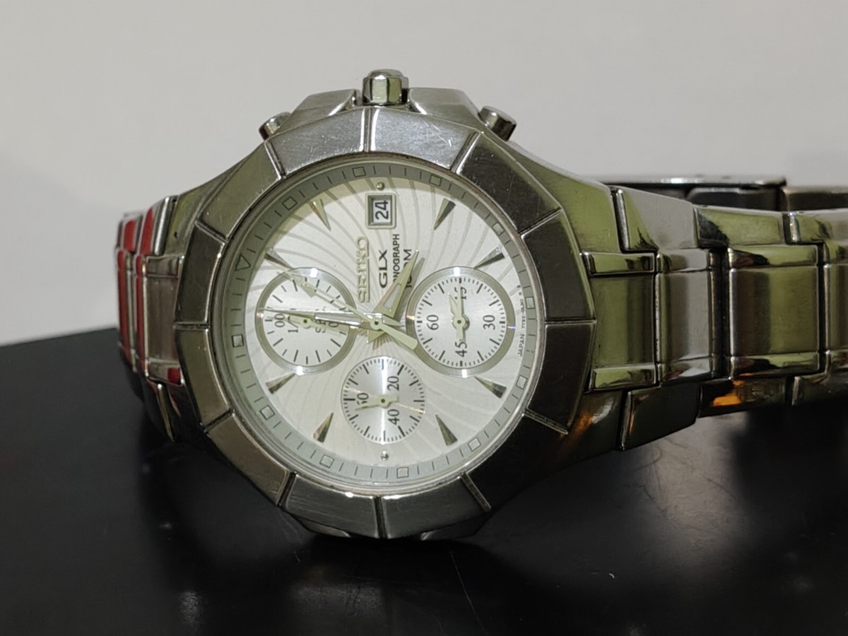 SEIKO GLX CHRONOGRAPH DATE 7N42-0DS0 A4 QUARTZ JAPAN MADE MEN'S