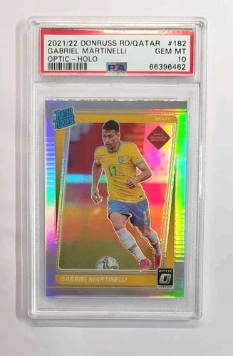2021-22 Donruss Gabriel Martinelli Optic Holo Prizm Rookie RC #182 PSA 10 Brazil
