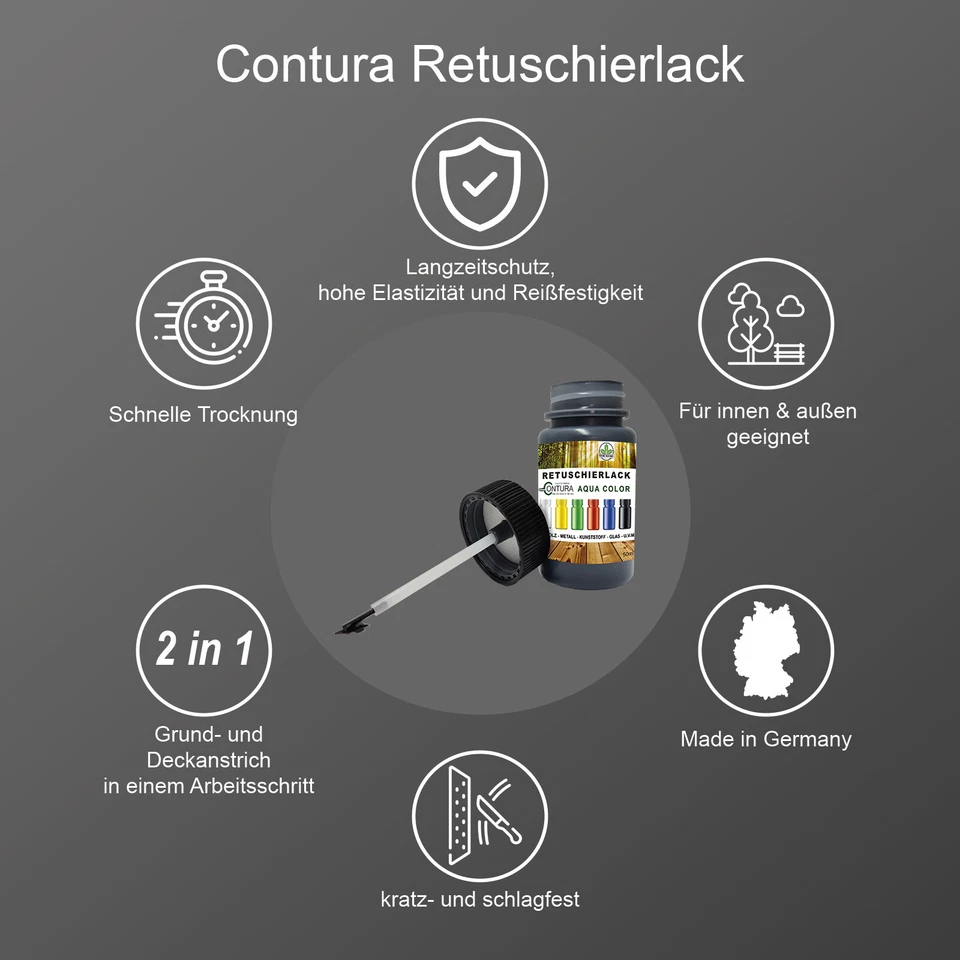 Reparaturlack Lackstift RAL Lack Pinselflasche Farbe Holz Metall Möbel Auto Bad - Bild 3 von 4