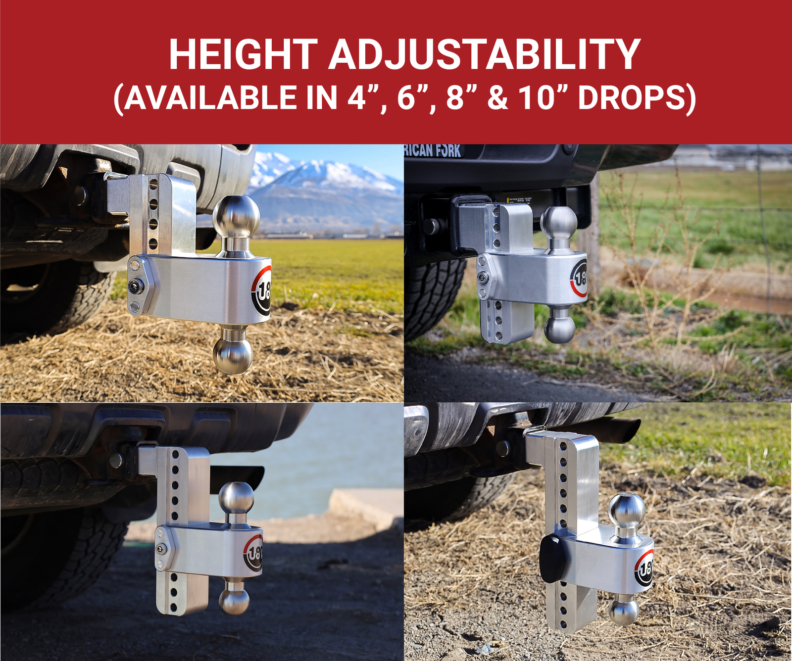 Weigh Safe 2.5" 180 Degree Class V 6" Drop Hitch Receiver, 18.5K; LTB6-2.5