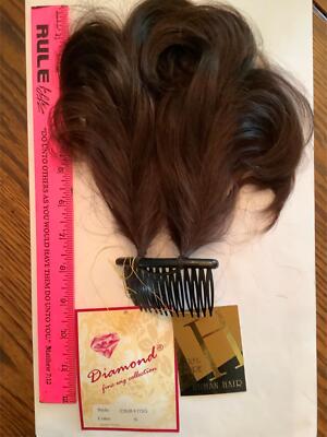 DMH706 100% REAL HUMAN HAIR 2 Bendable 5 WIRES 4  Hair UP-DO DARK BROWN 6