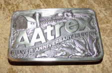 vintage AAtrex silver anniversary in corn pewter belt buckle nice used
