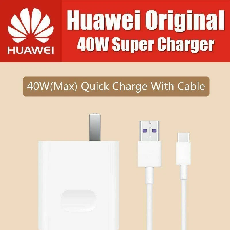 Original 40W Fast Charger for Huawei P40 P30 Pro Mate40 Supercharge wiht cable - Image 3 of 4