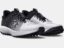    HOT Under Armour Men's UA Yard Turf Baseball Shoes Black /White 3025593-002