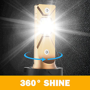 AUXBEAM H13 9008 LED Headlight Bulbs High Low Dual Beam 90W 20000LM CANBUS White - Picture 2 of 22