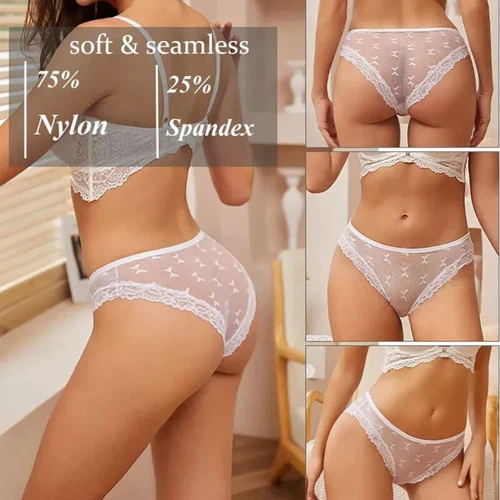 Mode Damen Hipster Slips Spitze Dessous Damen durchsichtig Höschen - Bild 1 von 16