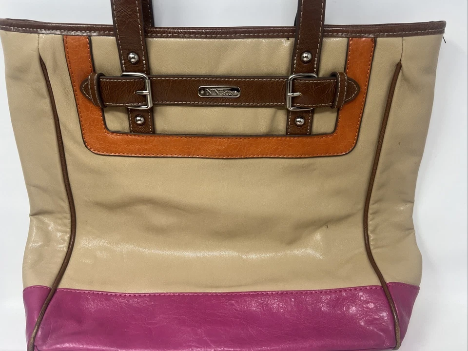 Nine & Co Bolso de Mano Grande Cartera Rosa Tostado Naranja 15" x 12" x 3" Foto 2 de 4