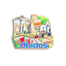 Obidos PORTUGAL Refrigerator magnet 3D travel souvenirs wood craft gifts