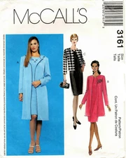 McCalls 3161 Dress Jacket Misses Sewing Pattern Uncut