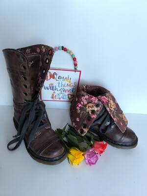 UK4 US6 EU37 Dr Doc Martens 1914 Triumph Aimilita brown floral