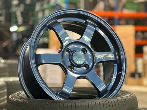 New 16x7 WL TE37 Sonic (4 Wheel) 4x100 fit HONDA CIVIC TOYOTA MAZDA ACURA Blue - Picture 3 of 12