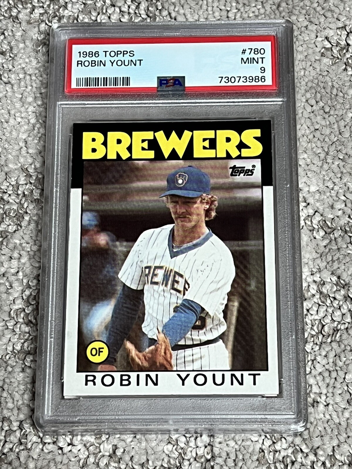 PSA 9 MINT BASEBALL CARD 1986 TOPPS HOF ROBIN YOUNT MILWAUKEE BREWERS