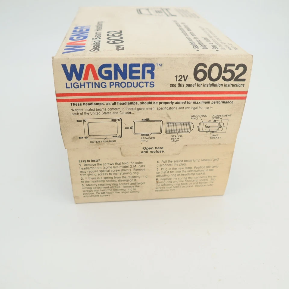 Faro Wagner Sealed Beam 6052 79 82 84 85 86 Camaro Ford Mustang Nuevo de Lote Antiguo Foto 4 de 4