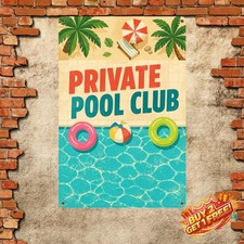 Custom Pool Name Style Metal Sign Funny Swimming Decor