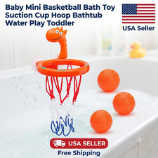 Baby Mini Basketball Bath Toy Suction Cup Hoop Bathtub Water Play Toddler