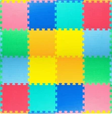 ProSource Foam Puzzle Floor Play Mat for Kids & Babies Assorted - 16 Tiles