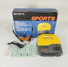 Sony D-421SP Sports Discman ESP Yellow Portable CD Player  Power On / AS-IS