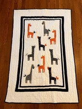 Pottery Barn Kids Harper Giraffe Quilt Crib Blanket 34" x 50"