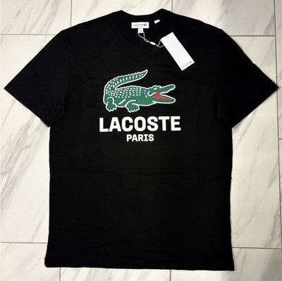 Lacoste Men's Big Croc T-Shirt Black Green White New