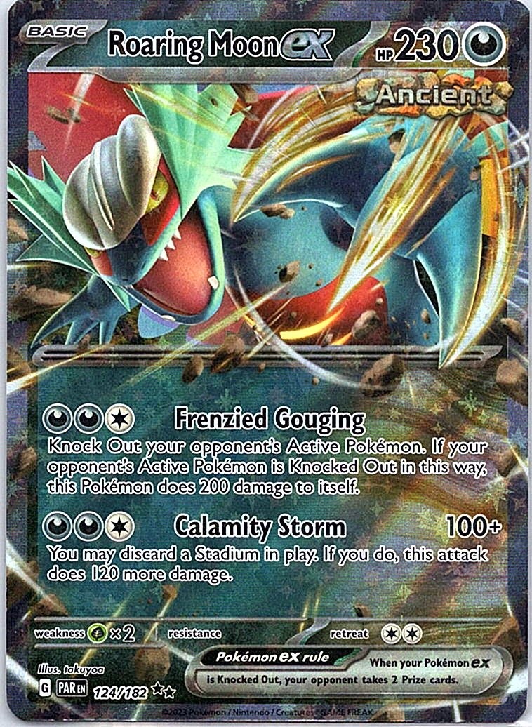 Roaring Moon ex 124/182 Double Rare SV04: Paradox Rift NM