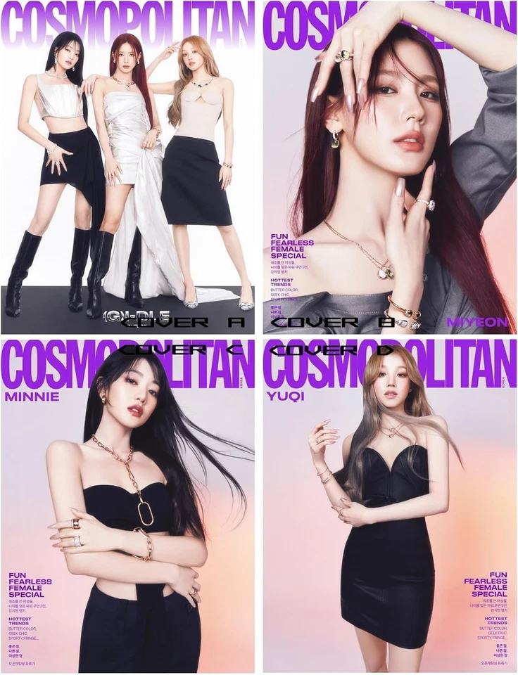 Cosmopolitan Korea March 2024 Magazine G I DLE Miyeon Minnie Yuqi Cover Colle... - Image 3 of 4