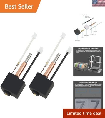 Precision 2PCS Kobra 3 V2 Combo Hotend with 0.4mm Brass Nozzle & Silicone Sock