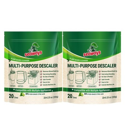 Seaways Multi-Purpose Descaler Cleaner Powder Packets 40 Uses 2-Pack Descaling