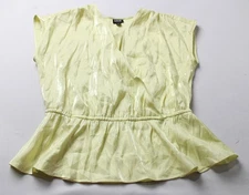 I.N.C. International Concepts Women's Front Clasping Blouse EH6 Yellow Large
