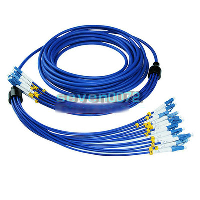 10M Indoor Armored Fiber Cable LC-LC 12 Strand SM 9/125 Single-Mode