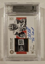 2018 Panini Encased Rookie Cap Patch Auto Nick Chubb Auto Gold 2/5 - BGS MINT 9
