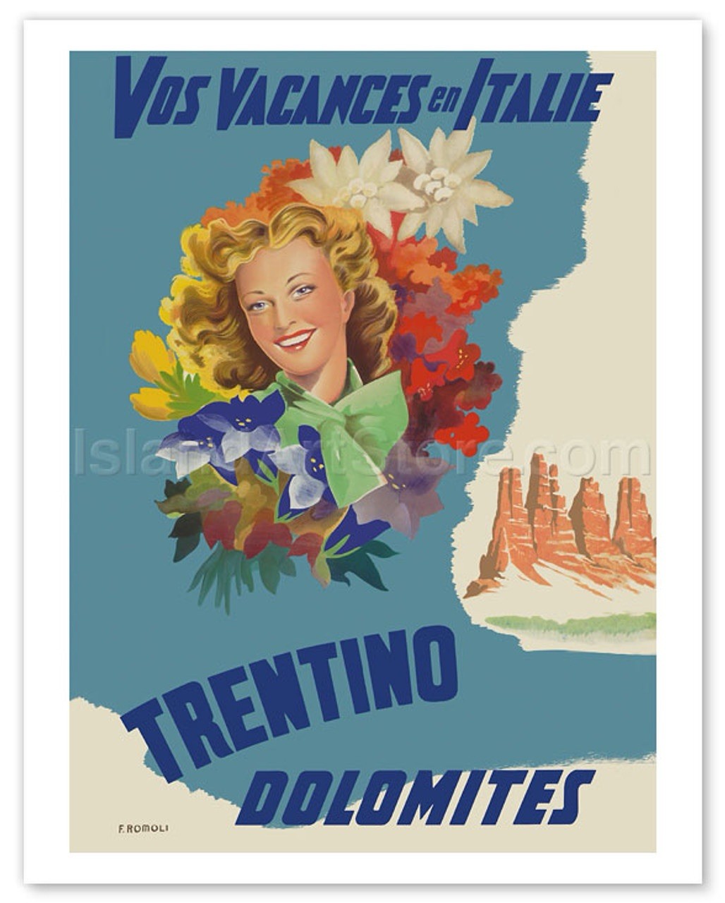 AFFICHE POSTER Italie Dolomiti Dolomites Trentîno