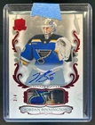 2023-24 Upper Deck The Cup Jordan Binnington Patch Red Foil Auto #3/4 Blues