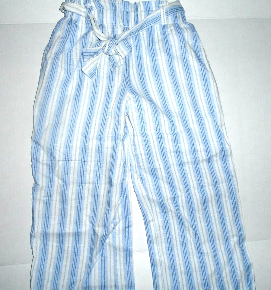 JUEGO DE 2 PIEZAS ENTRE NIÑAS TALLA 6 RAYÓN/LINO RAYAS BLANCAS Y AZULES Foto 4 de 4