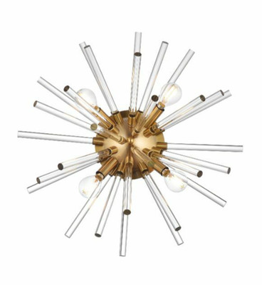 Dining Room Bathroom or Bedroom Wall Sconce Light Fixture Sputnik Glass Rods 18''