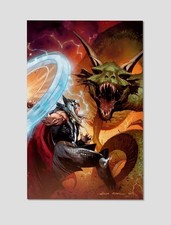 Thor Battling Jörmungandr Premium Giclee Print 11" x 17" Marvel Wall Art