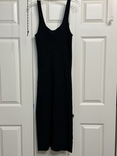 Freshmen 1996 Knit Sweater Dress Black Sleeveless SzMed Below the knee