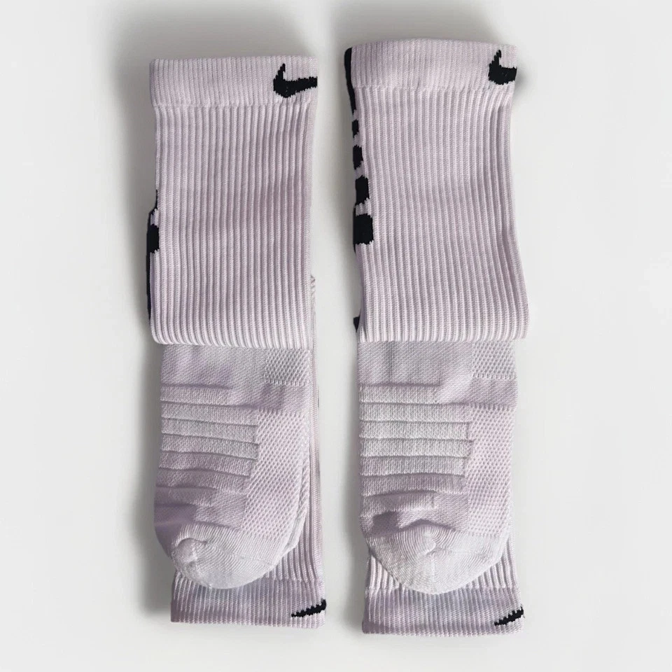 NBA Authentics Elite Cushioned Crew Basketball Socks Men 8-12 White - Image 3 of 4