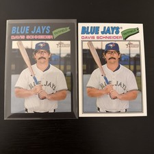 (2) 2026 Topps Heritage -Davis Schneider - Dark Gray Border #224 & Base Blue Jay