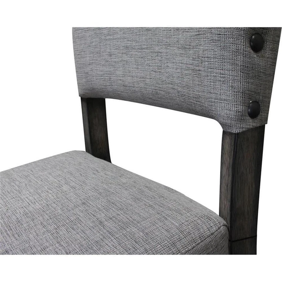 Best Master Anna Fabric Upholstered Side Chair in Rustic Light Gray (Set of 2) - Image 2 of 3