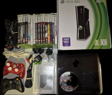 Microsoft Xbox 360 250GB Glossy Black Console With Games Bundle Tested & Working