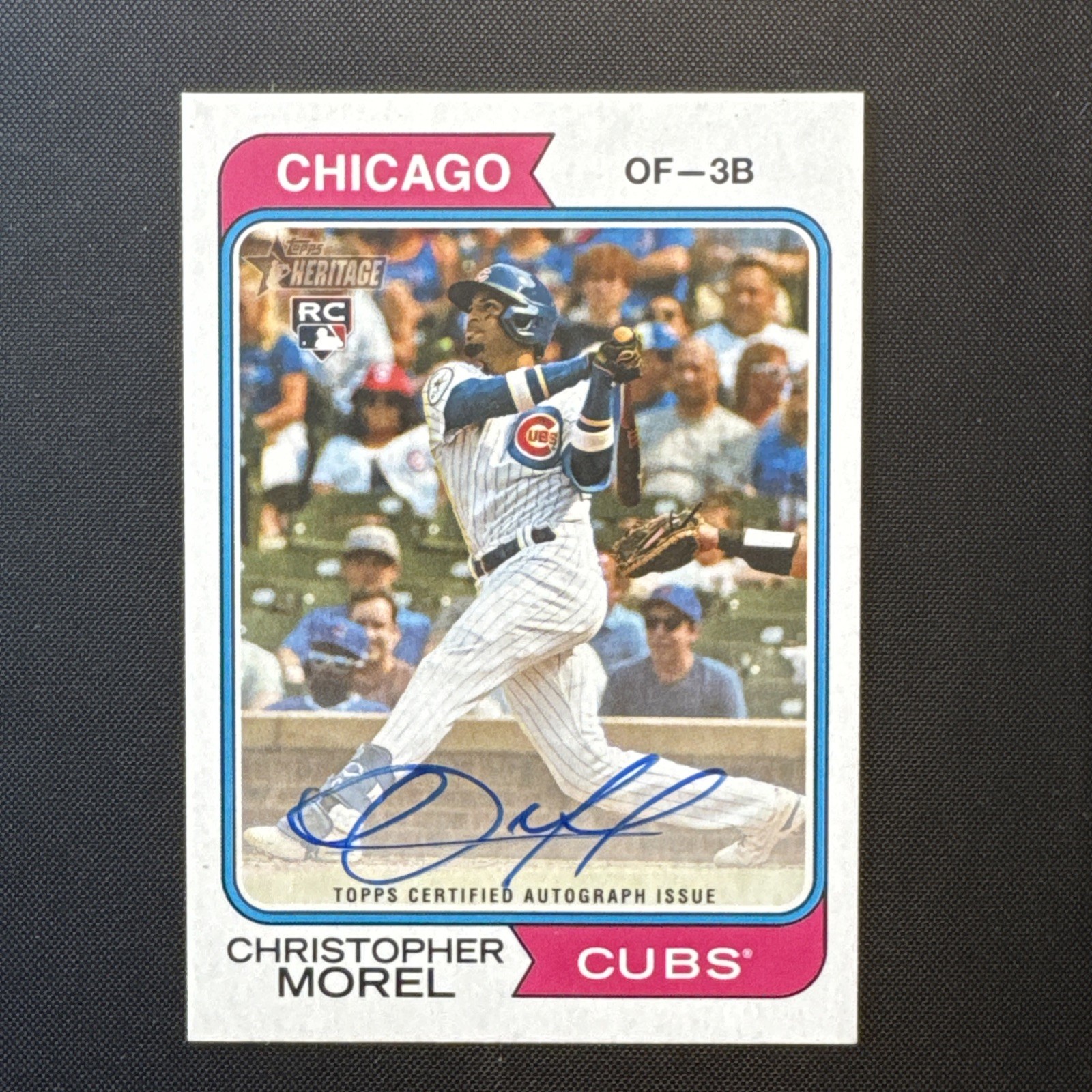 CHRISTOPHER MOREL 2023 TOPPS HERITAGE REAL ONE ROOKIE CUBS RC AUTO