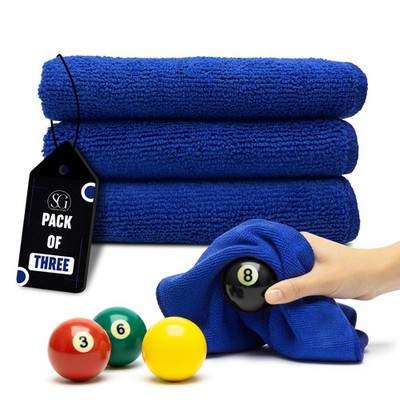 Billiard Ball Cleaning Towel Pack of 3 - Cue Cleaner Microfiber Towel, Pool B...
