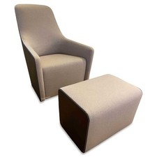 Walter Knoll Sessel Foster 520-10C Stoff Flanell Grau Rücken Saddle Leder 