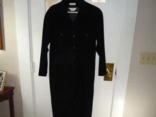 VTG 90'S WEST BAY SPORT LEATHERS PIG SUEDE BLACK WESTERN STYLE MIDI DRESS SIZE L