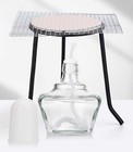 Lab Alcohol Burner Set High Heat Glass Lamp Tripod Wire Gauze & 3 Spare Wicks