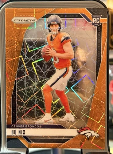 2024 Panini Prizm Orange Lazer Bo Nix Color Match #309 Broncos (RC) 🔥
