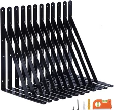 12-Pack 18 Inch Heavy Duty Shelf Brackets, Thicken Wall Bracket for Garage Float