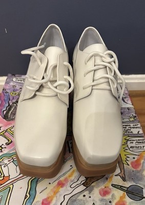 Jeffrey Campbell Mixe Platform Oxfords White Box Calf Lug Sole Shoes Women s 8.5