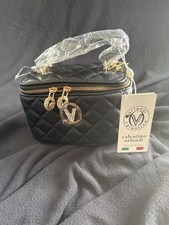 Valentino Orlandi Top Handle Vanity Box Bag in Black NWT Style V3022D MSRP $330 